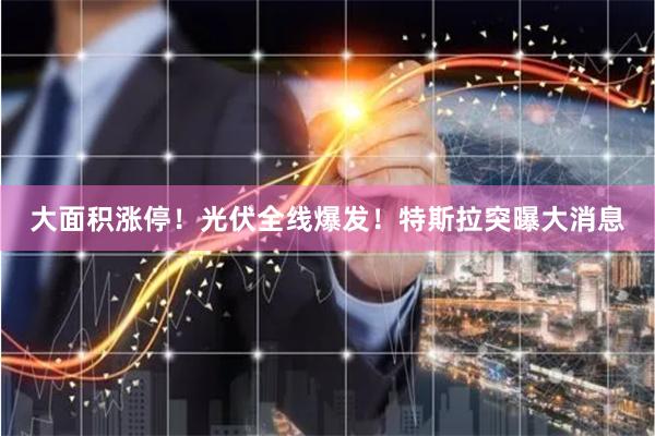 大面积涨停！光伏全线爆发！特斯拉突曝大消息